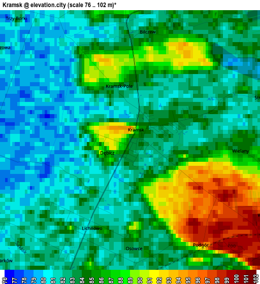 Kramsk elevation map