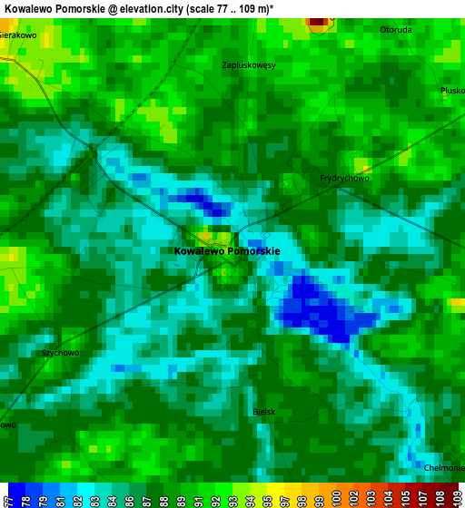 Kowalewo Pomorskie elevation map