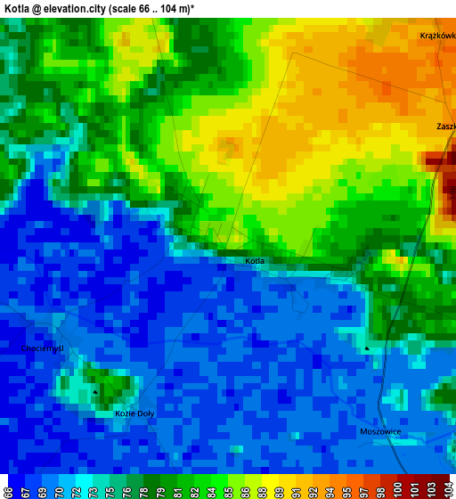 Kotla elevation map