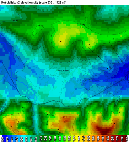 Kościelisko elevation map