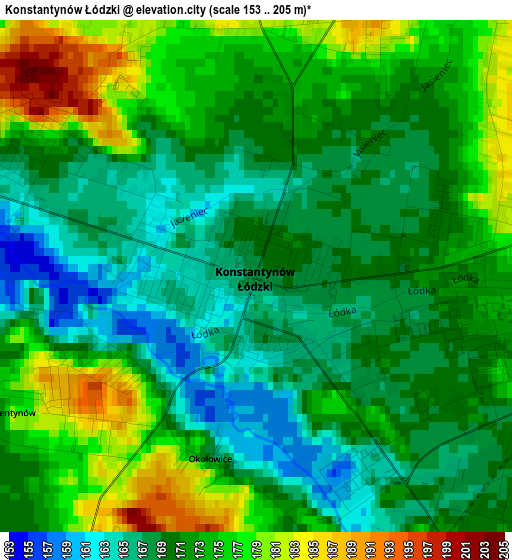 Konstantynów Łódzki elevation map