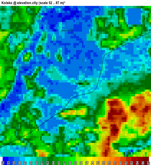 Kolsko elevation map