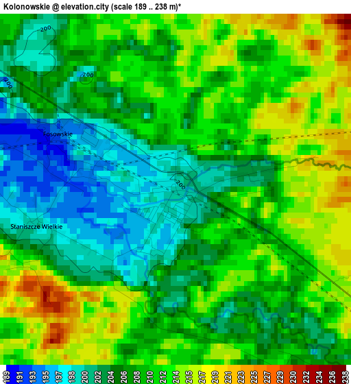 Kolonowskie elevation map