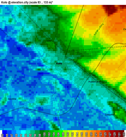 Koło elevation map