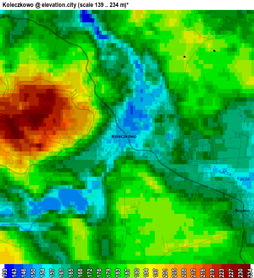 Koleczkowo elevation map