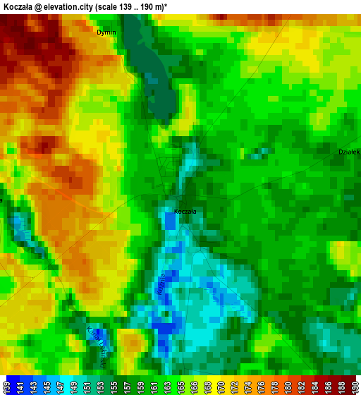 Koczała elevation map