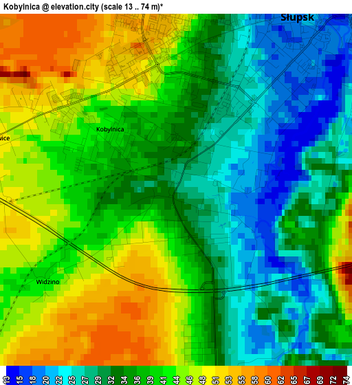 Kobylnica elevation map