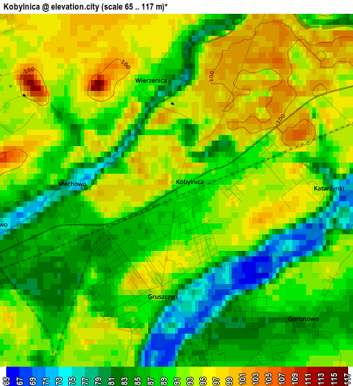 Kobylnica elevation map