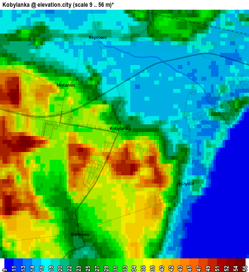 Kobylanka elevation map