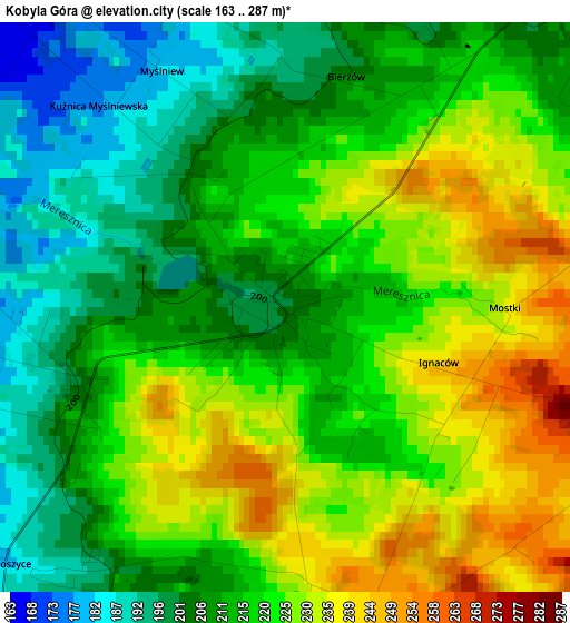 Kobyla Góra elevation map