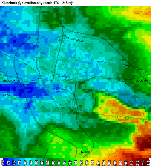 Kluczbork elevation map