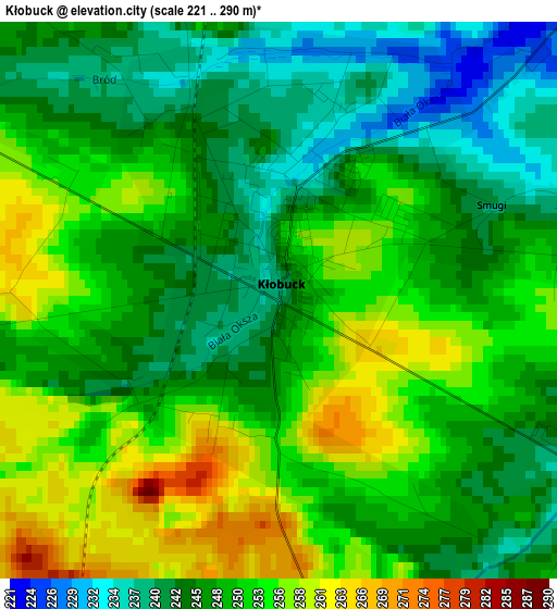 Kłobuck elevation map