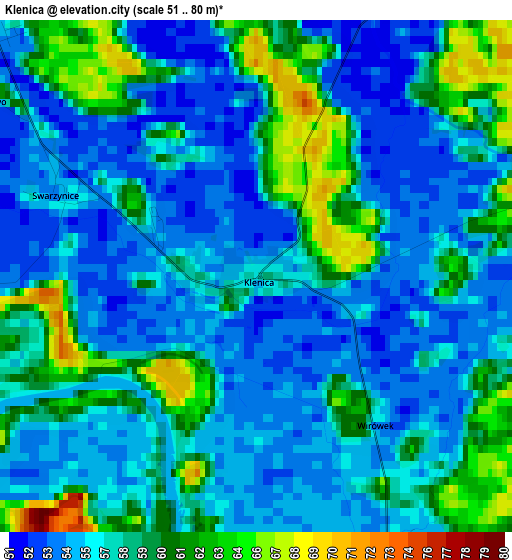 Klenica elevation map