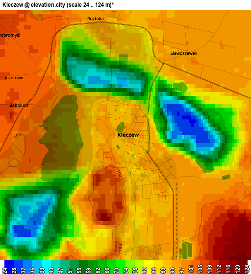 Kleczew elevation map