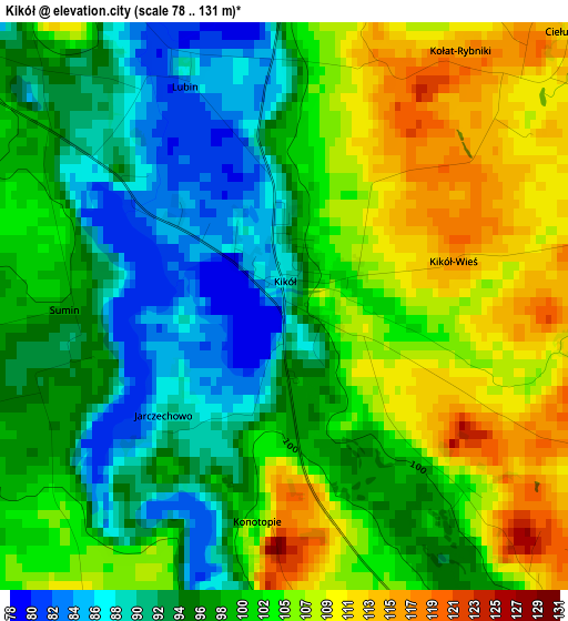 Kikół elevation map