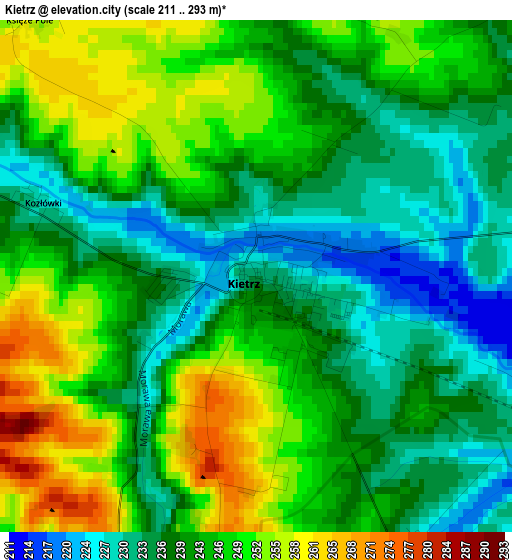 Kietrz elevation map