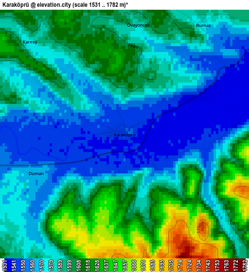 Karaköprü elevation map