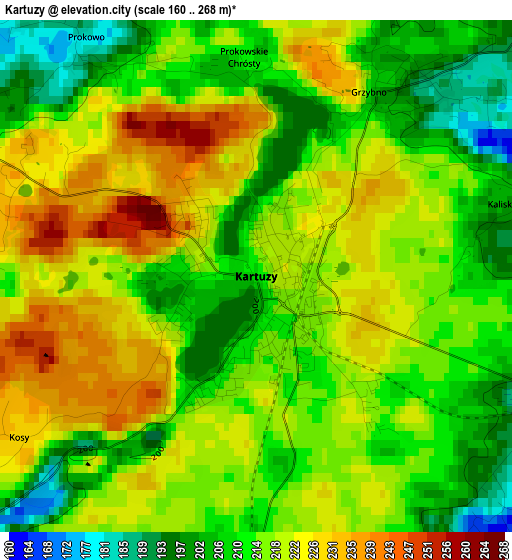 Kartuzy elevation map