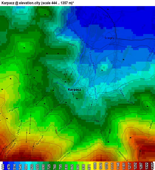 Karpacz elevation map