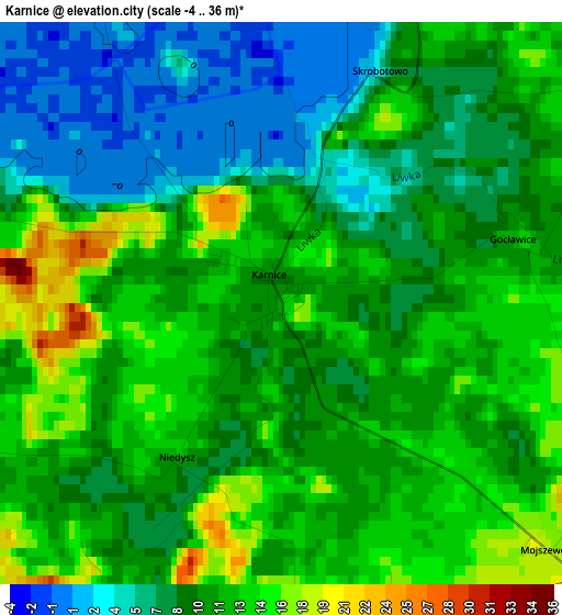 Karnice elevation map