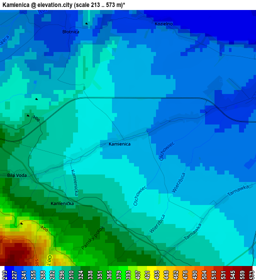 Kamienica elevation map