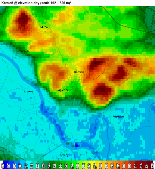 Kamień elevation map