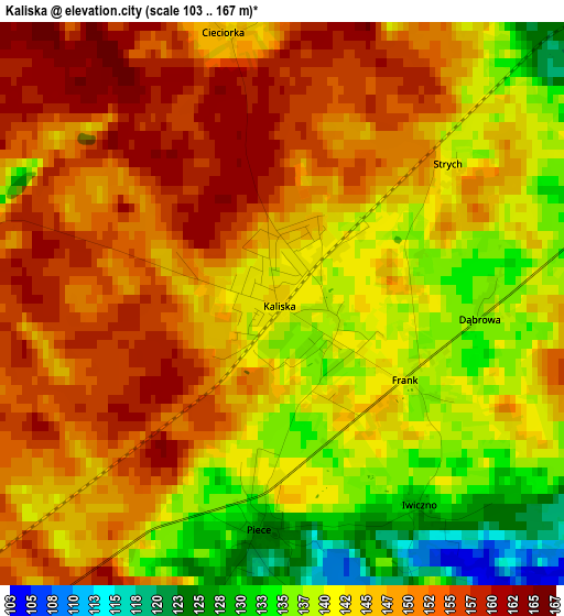 Kaliska elevation map