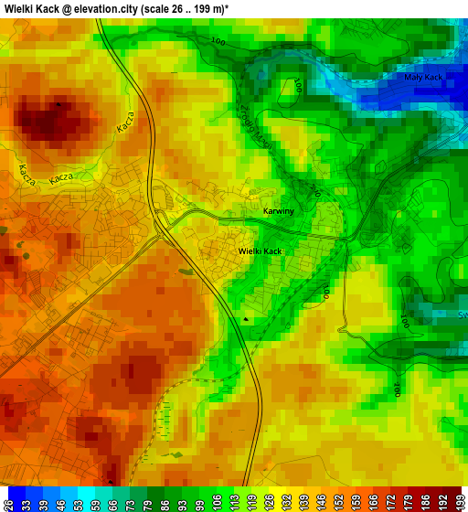 Wielki Kack elevation map