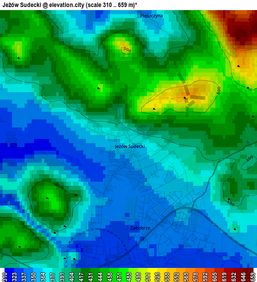 Jeżów Sudecki elevation map