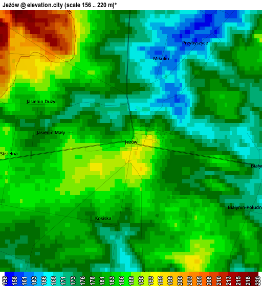 Jeżów elevation map