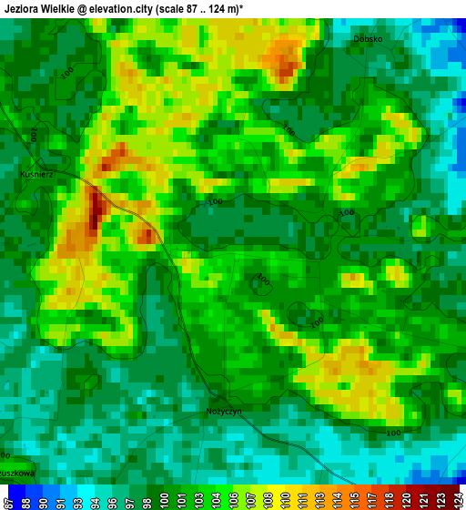 Jeziora Wielkie elevation map