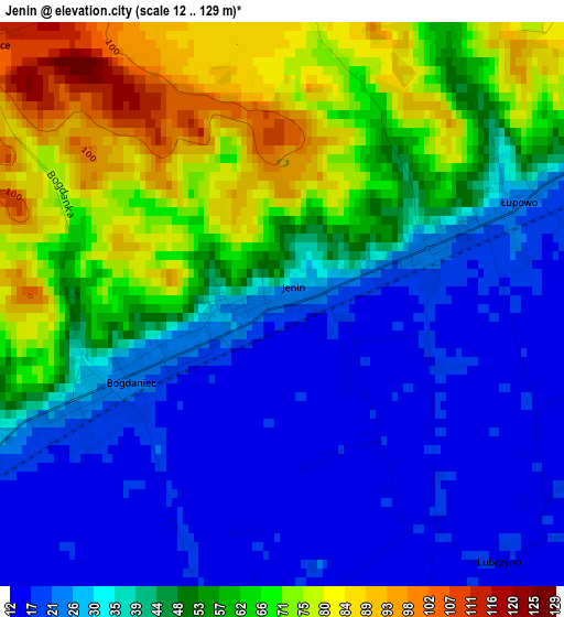 Jenin elevation map