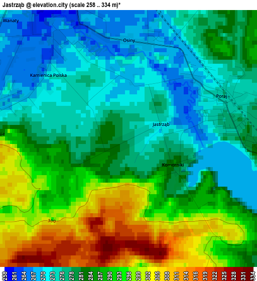 Jastrząb elevation map