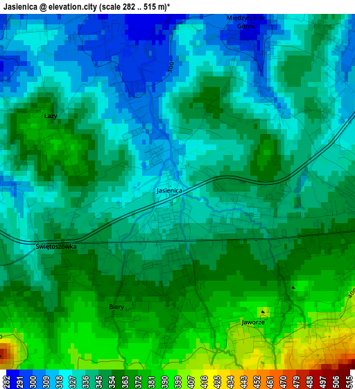 Jasienica elevation map