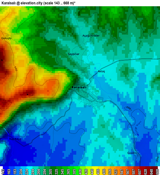 Karaisalı elevation map