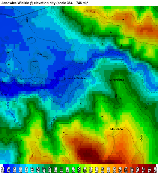 Janowice Wielkie elevation map