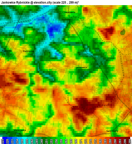 Jankowice Rybnickie elevation map