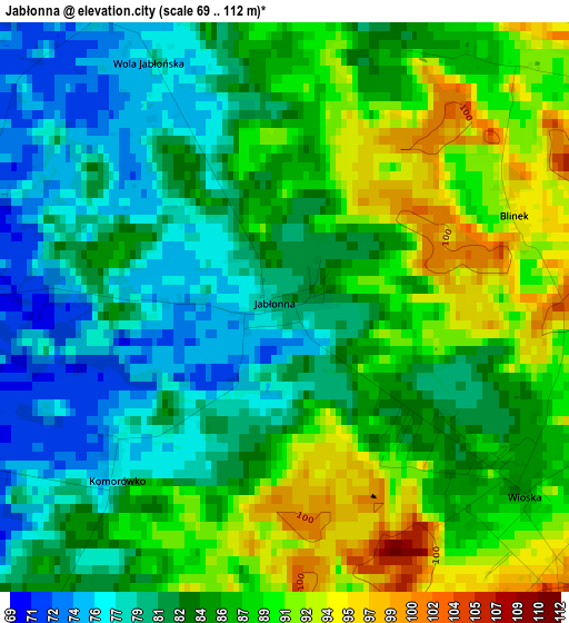 Jabłonna elevation map