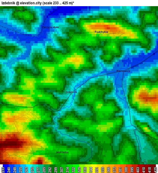 Izdebnik elevation map