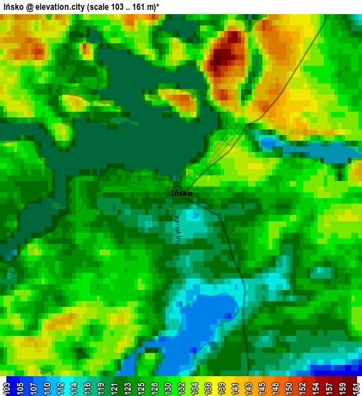 Ińsko elevation map