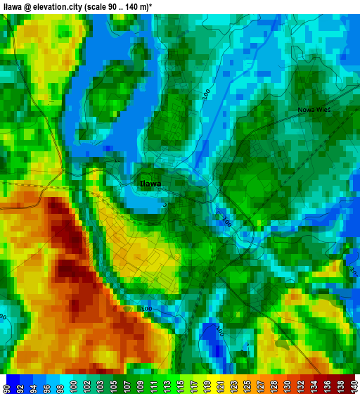 Iława elevation map