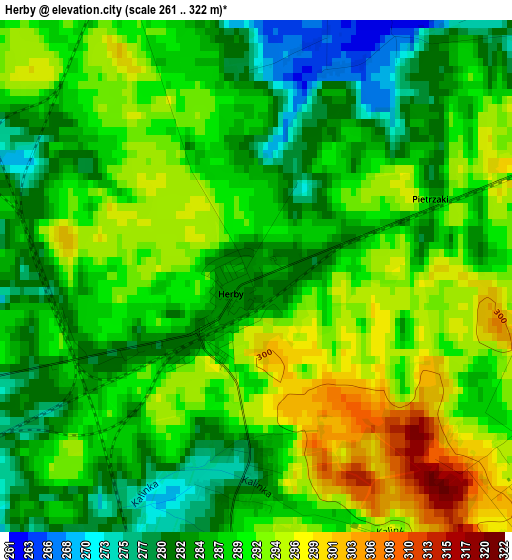 Herby elevation map