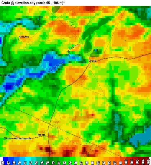 Gruta elevation map