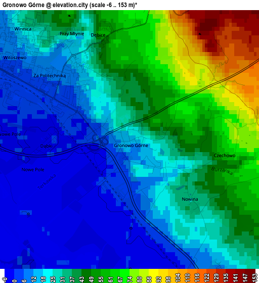 Gronowo Górne elevation map