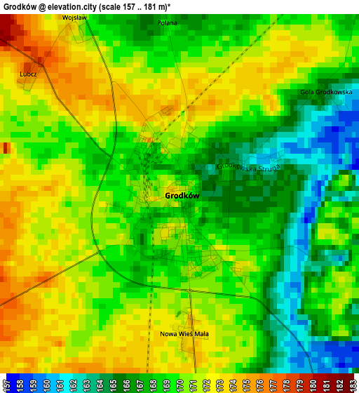 Grodków elevation map