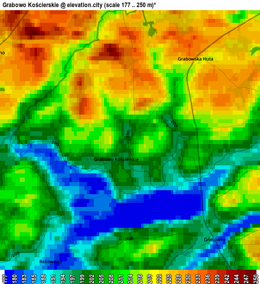 Grabowo Kościerskie elevation map