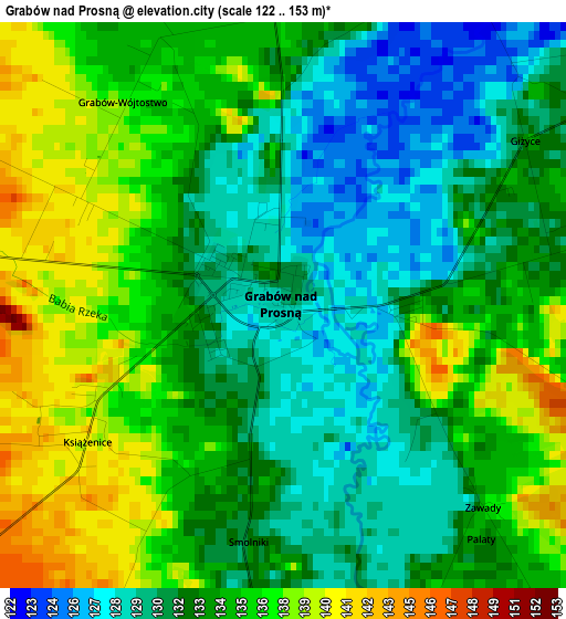 Grabów nad Prosną elevation map