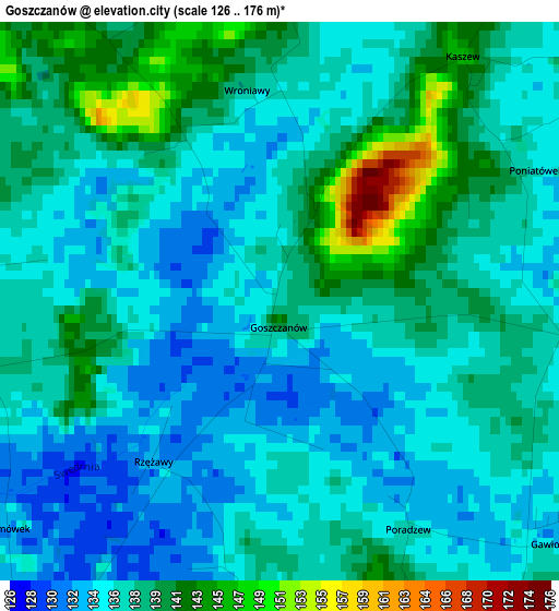 Goszczanów elevation map