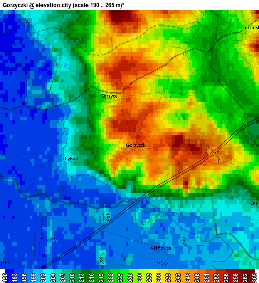 Gorzyczki elevation map