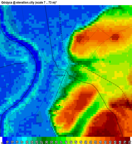 Górzyca elevation map